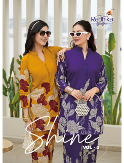 Radhika Lifestyle Shine Vol 2 Co Ord Set Catalog at Wholesale Rate Radhika Lifestyle Shine Vol 2 Co Ord Set Catalog at Wholesale Rate