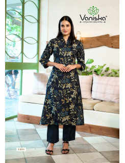 Vaniska Flower Velly Kurtis With Bottom Catalog at Wholesale Rate