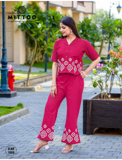 Mittoo Kurti Ruby Co Ord Set Catalog at Wholesale Rate