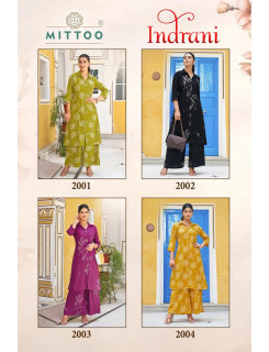 Mittoo Kurti Indrani Co Ord Set Catalog at Wholesale Rate Mittoo Kurti Indrani Co Ord Set Catalog at Wholesale Rate