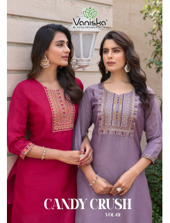 Vaniska Candy Crush Vol 1 Embroidery Kurti Catalog at Wholesale Rate