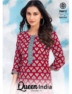 Deeptex Point 8 Queen India Vol 11 Kurtis With Bottom Catalog at Wholesale Rate