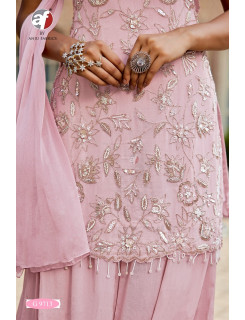 Anju Fabrics Pink Designer Suits Size Set at Wholesale Rate Anju Fabrics Pink Designer Suits Size Set at Wholesale Rate