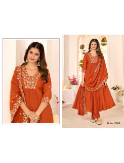 Ladies Flavour Chanderi Readymade Dress Size Set at Wholesale Rate