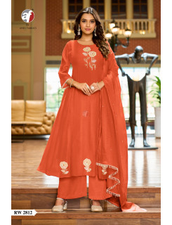 Anju Fabrics Orange Readymade Dress Size Set at Wholesale Rate