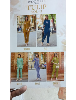 Wooglee Fashion Tulip Vol 3 Co Ord Set Catalog at Wholesale Rate Wooglee Fashion Tulip Vol 3 Co Ord Set Catalog at Wholesale Rate