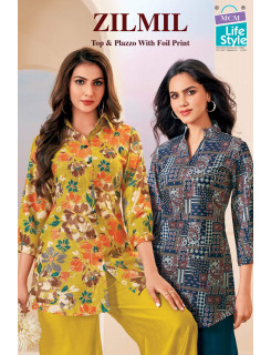 Mcm Lifestyle Zilmil Kurti Palazzo Set Catalog at Wholesale Rate