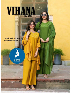 Kaya Kurti Vihana Kurti Palazzo Set With Dupatta Catalog at Wholesale Rate