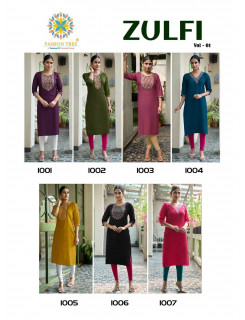 Passion Tree Zulfi Straight Cut Kurti Catalog at Wholesale Rate