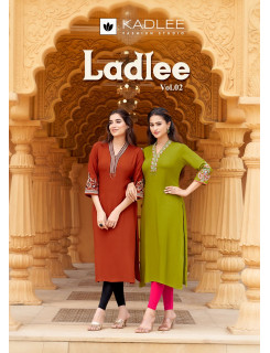Kadlee Ladlee Vol 2 Rayon Kurti Catalog at Wholesale Rate