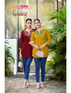 Tips And Tops Twinkle Rayon Kurti Catalog at Wholesale Rate