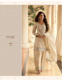 Sayuri Designer Mirror Kurti Palazzo Dupatta Set Catalog at Wholesale Rate