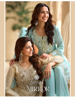 Sayuri Designer Mirror Kurti Palazzo Dupatta Set Catalog at Wholesale Rate Sayuri Designer Mirror Kurti Palazzo Dupatta Set Catalog at Wholesale Rate