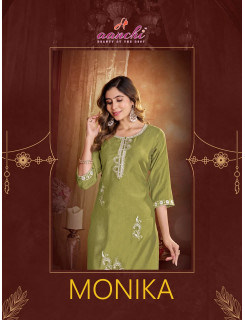Aanchi Monika Embroidery Kurti Catalog at Wholesale Rate