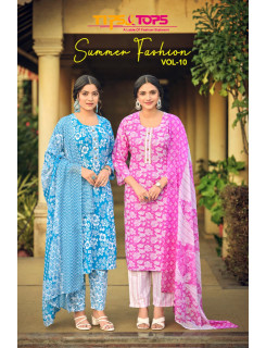 Tips And Tops Summer Fashion Vol 10 Cotton Salwar Kameez Catalog at Wholesale Rate
