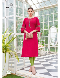 Mittoo Kurti Zareena Rayon Kurti Catalog At Wholesale Rate