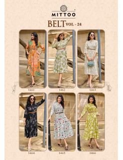 Mittoo Kurti Belt Vol 24 One Piece Dress Catalog at Wholesale Rate