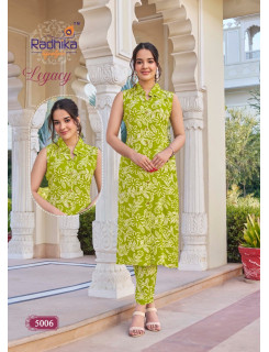 Radhika Lifestyle Legacy Vol 5 Co Ord Set Catalog at Wholesale Rate