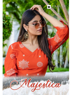 Kadlee Majestica Kurtis With Bottom Catalog at Wholesale Rate