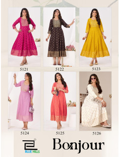 Blue Hills Bonjour Anarkali Kurti Catalog at Wholesale Rate