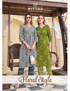 Mittoo Kurti Floral Style Kurtis With Bottom Catalog at Wholesale Rate