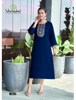 Vaniska Five Star Vol 3 Embroidery Kurti Catalog at Wholesale rate
