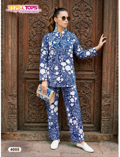 Tips And Tops Cotton Trends Vol 4 Co Ord Set Catalog at Wholesale Rate