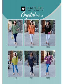 Kadlee Crystal Vol 2 Rayon Kurti Catalog at Wholesale Rate
