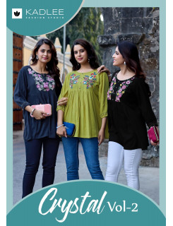Kadlee Crystal Vol 2 Rayon Kurti Catalog at Wholesale Rate