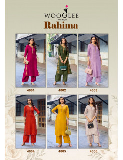Wooglee Fashion Rahima Kurtis With Bottom Catalog at Wholesale Rate