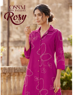Ossm Rosy Vol 3 Kurtis With Bottom Catalog at Wholesale Rate