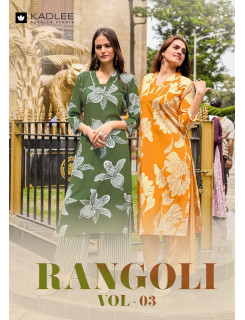 Kadlee Rangoli Vol 3 Kurtis With Bottom Catalog at Wholesale Rate
