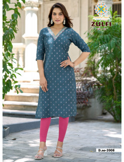 Passion Tree Zulfi Vol 2 Straight Cut Kurti Catalog at Wholesale Rate