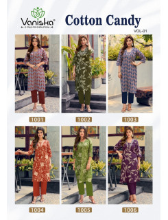 Vaniska Cotton Candy Kurtis With Bottom Catalog at Wholesale Rate