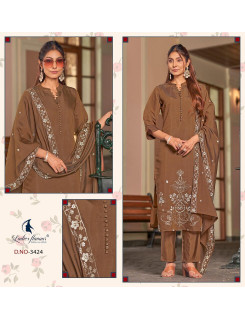 Ladies Flavour dno 3424 Embroidery Salwar Kameez Size Set at Wholesale Rate