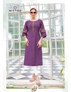 Mittoo Kurti Zareena Rayon Kurtis Catalog at Wholesale Rate