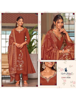 Ladies Flavour dno 3427 Embroidery Salwar Kameez Size Set at Wholesale Rate