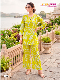 Tips And Tops Cotton Beauty Co Ord Set Catalog at Wholesale Rate