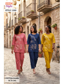Ossm Style 1260 Kurtis With Bottom Size Set at Wholesale Rate