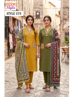 Ossm Style 275 Cotton Salwar Kameez Size Set at Wholesale Rate