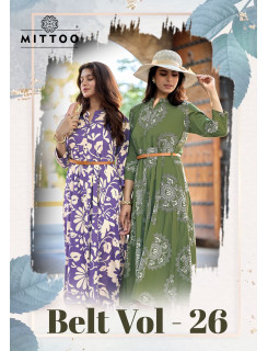 Mittoo Kurti Belt Vol 26 One Piece Dress Catalog at Wholesale Rate