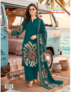 Karissa Dno 2002 Cotton Salwar Kameez Size Set at Wholesale Rate