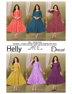 Dee Cee Helly Feeding Kurtis Catalog at Wholesale Rate