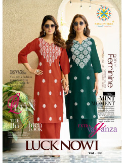 Passion Tree Lucknowi Vol 2 Kurti Palazzo Set Catalog at Wholesale Rate