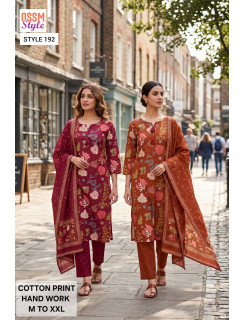 Ossm Style 192 Cotton Salwar Kameez Size Set at Wholesale Rate