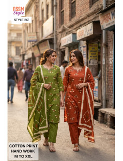 Ossm Style 261 Cotton Salwar Kameez Size Set at Wholesale Rate Ossm Style 261 Cotton Salwar Kameez Size Set at Wholesale Rate