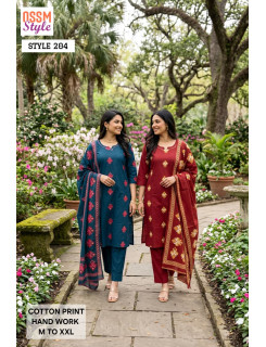Ossm Style 204 Cotton Salwar Kameez Size Set at Wholesale Rate Ossm Style 204 Cotton Salwar Kameez Size Set at Wholesale Rate