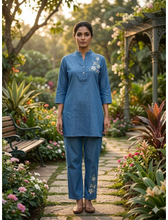 Aarvee Creation Denim Co Ord Set Size Set at Wholesale Rate