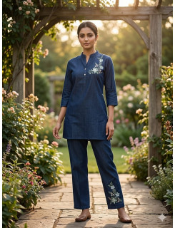 Aarvee Creation Denim Co Ord Set Size Set at Wholesale Rate