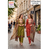 Ossm Style 169 Cotton Salwar Kameez Size Set at Wholesale Rate